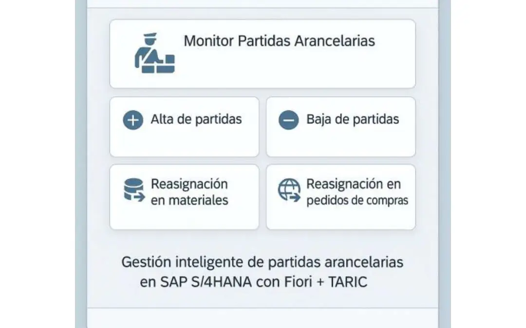 ERM Cockpit Partidas Arancelarias en Fiori